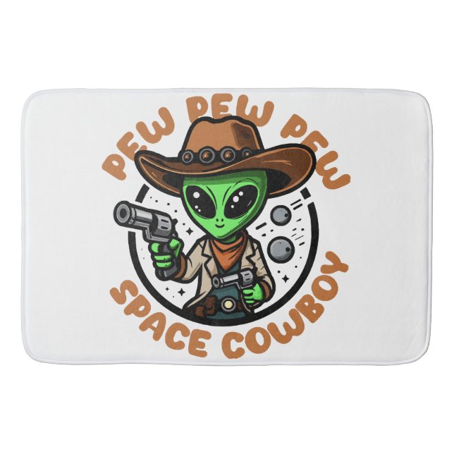 Tapete De Banheiro Alienígena Engraçada do Space Cowboy (Frente)