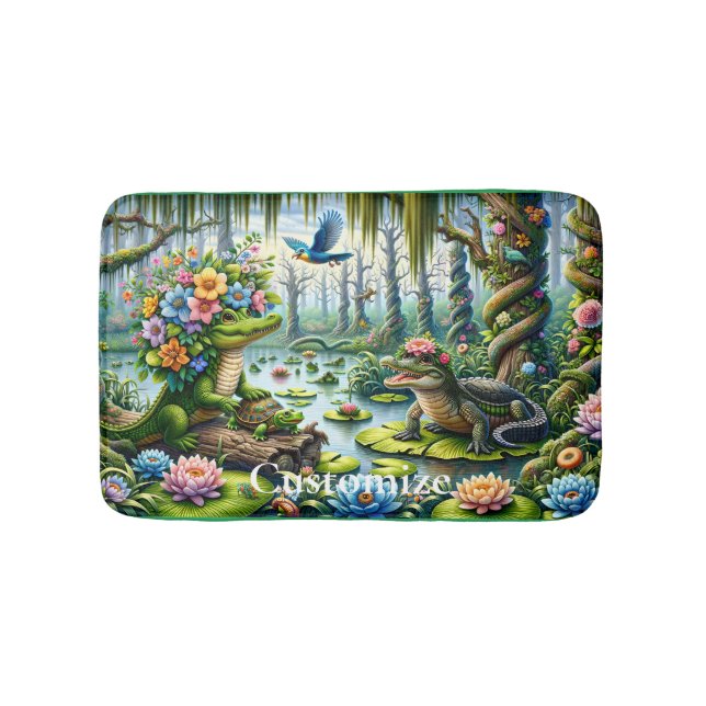 Tapete De Banheiro Alligator Fantasy Swamp Thunder_Cove (frente)
