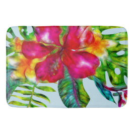 Tapete De Banheiro Aloha Elétrico Brilhante Pop Tropical Floral