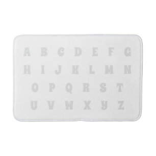 Tapete De Banheiro Alphabet Letters Padrão Abc cinzas brancas