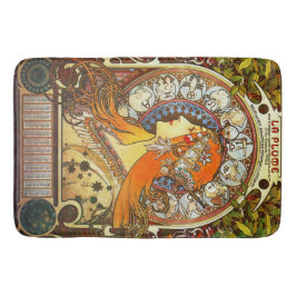 Tapete De Banheiro Alphonse Mucha La Plume Zodiac Art Nouveau Vintage