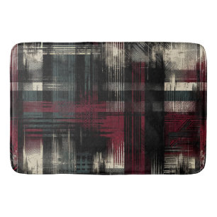 Tapete De Banheiro Alternativo Sujo Espancado Padrão Xadrez Grunge