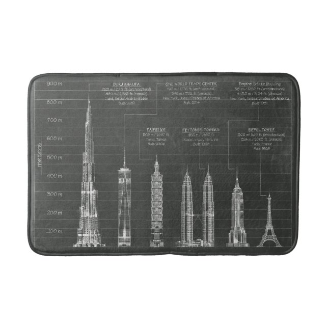 Tapete De Banheiro Alturas arquitetônicas (Frente)