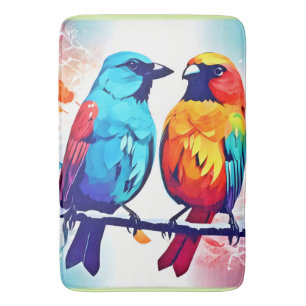 Tapete De Banheiro Amantes de Aves Tropicais