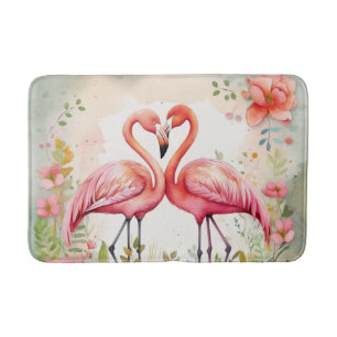 Tapete De Banheiro Amantes de flamingo, cor-de-rosa, da praia