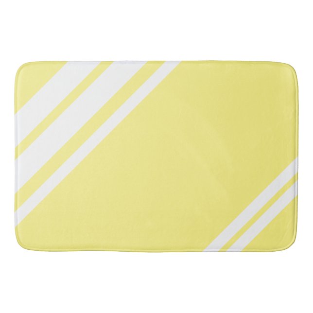 Tapete De Banheiro Amarelo claro: Linhas modernas em branco (Frente)