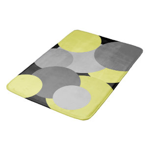 Tapete De Banheiro Amarelo com Cinza Bath Mat
