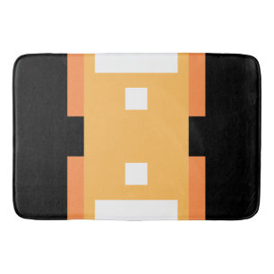 Tapete De Banheiro Amarelo - Mínimo Laranja Preto