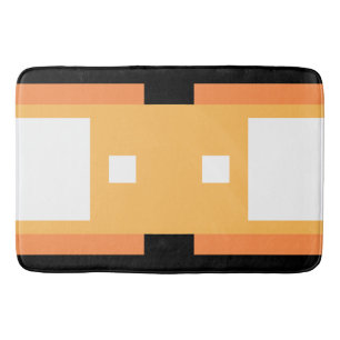 Tapete De Banheiro Amarelo - Mínimo Laranja Preto