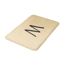 Tapete De Banheiro Amarelo Pastel Pêssego Monograma Preto
