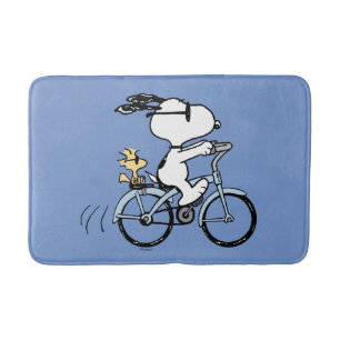 Tapete De Banheiro Amendoins Bicicleta Snoopy & Woodstock