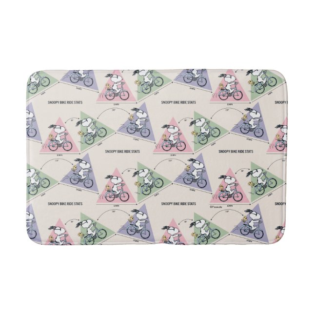 Tapete De Banheiro Amendoins | Estadas de bicicleta de esnoopia (Frente)