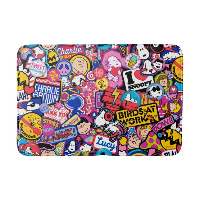 Tapete De Banheiro Amendoins | Padrão de patch de fita mista (Frente)