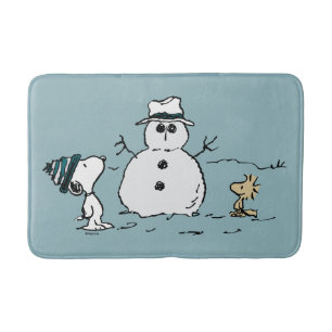 Tapete De Banheiro Amendoins Snoopy & Woodstock Construir Um Neve