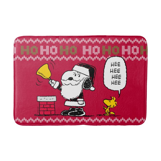 Tapete De Banheiro Amendoins | Snoopy & Woodstock Papais noeis Bell R (Frente)