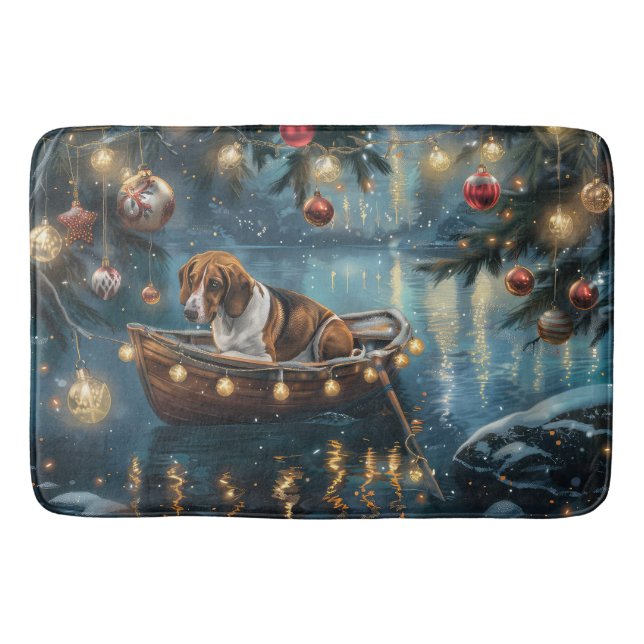 Tapete De Banheiro American English Foxhound Christmas Fesyage Voyage (Frente)