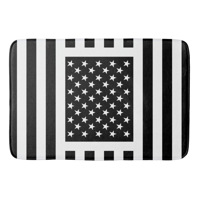 Tapete De Banheiro American Flag Black & White USA Americana única (Frente)