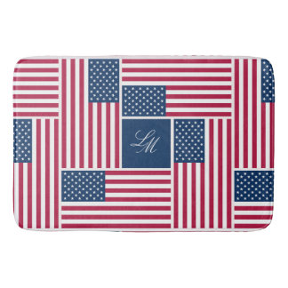 Tapete De Banheiro Americana Patriótica Bandeira Americana Monograma