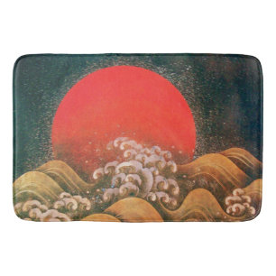 Tapete De Banheiro AMETERASU, SUN GODDESE Vermelho Castanho Negro