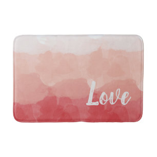 Tapete De Banheiro Amor com Gradação Cor-de-Obra Vermelha e Rosa