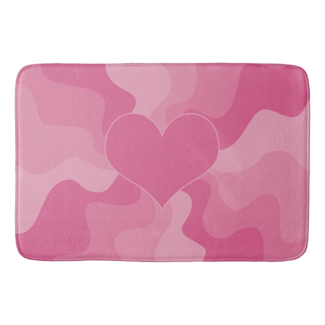 Tapete De Banheiro Amor Coração - Rosa (Frente)