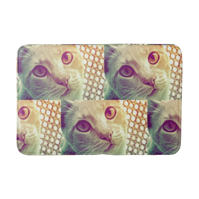 Tapete De Banheiro Amor e Devoção - Rosto Gato Bonito (Frente)