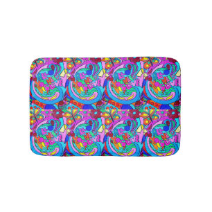 Tapete De Banheiro amor psicadélico groovy do hippie