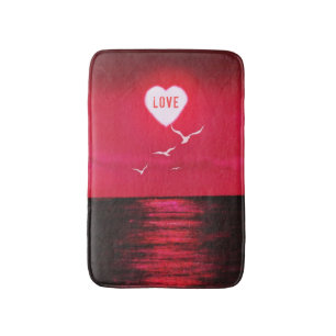 Tapete De Banheiro Amor Sunset - Romântico - Vermelho Negro - Person