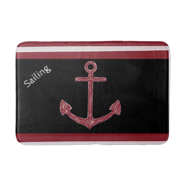 Tapete De Banheiro Anchor Beach Boat Sailroom Bath Mat (Frente)