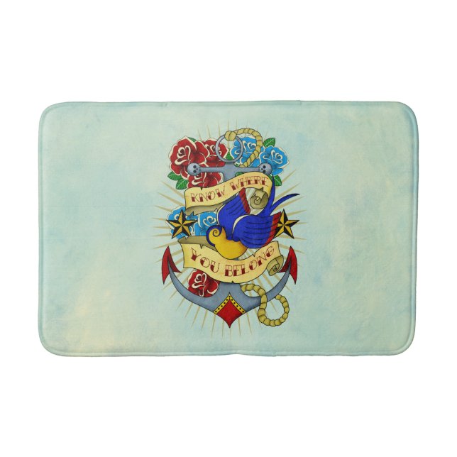 Tapete De Banheiro Âncora da velha escola (Frente)