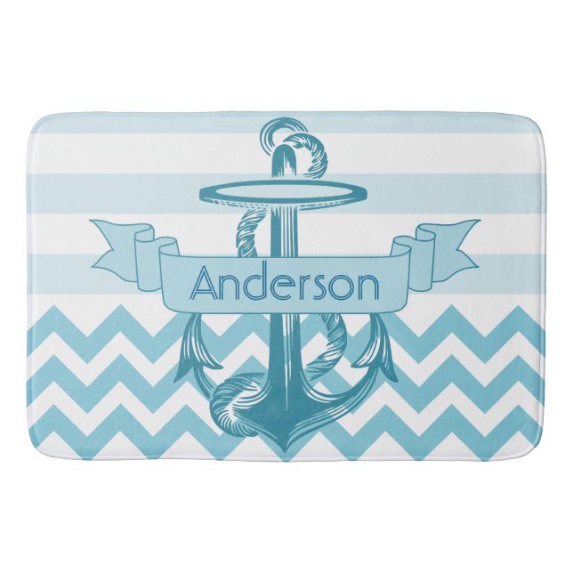 Tapete De Banheiro Âncora de Monogramed (Frente)