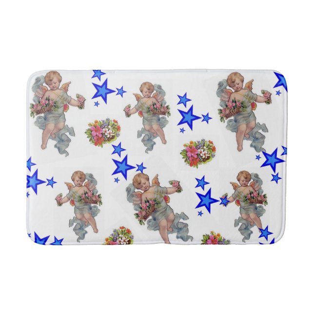 Tapete De Banheiro Angel Blue Stars Bathroom Bath Mat (Frente)