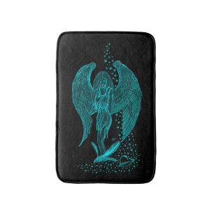 Tapete De Banheiro Angel perdeu no Love, Design preto e verde