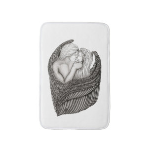 Tapete De Banheiro Angels Kissing, Design preto e branco
