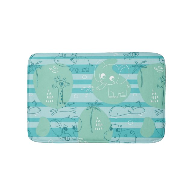 Tapete De Banheiro Animais bonitos que jogam com água 1 (frente)