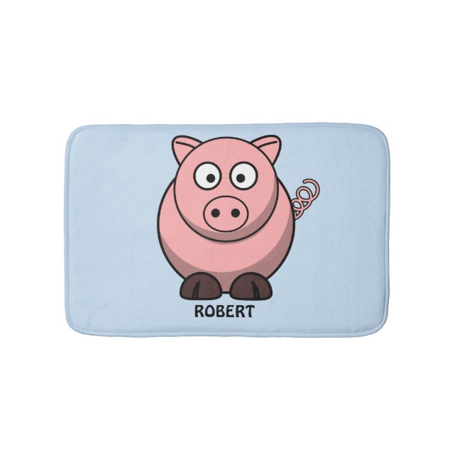 Tapete De Banheiro Animal Pig Blue personalizado (frente)