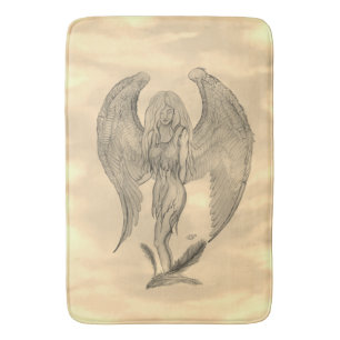 Tapete De Banheiro Anjo, Arte Lápis em Marmor Design