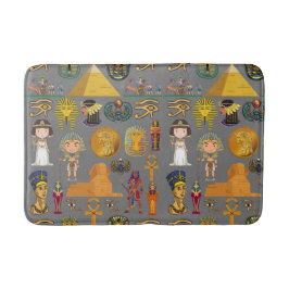 Tapete De Banheiro Antigo Egípcio Hieroglífico - Padrão Faraó