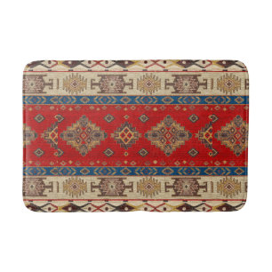 Tapete De Banheiro Antiguidade Vermelho Azul Kilim Turco