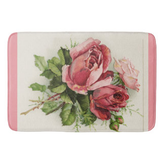 Tapete De Banheiro Antiguidade Vintage Rosas Florais
