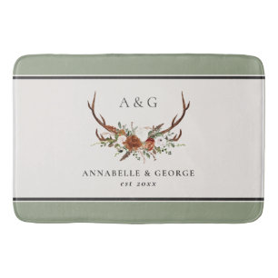 Tapete De Banheiro Antler terracotta sage green botanal show