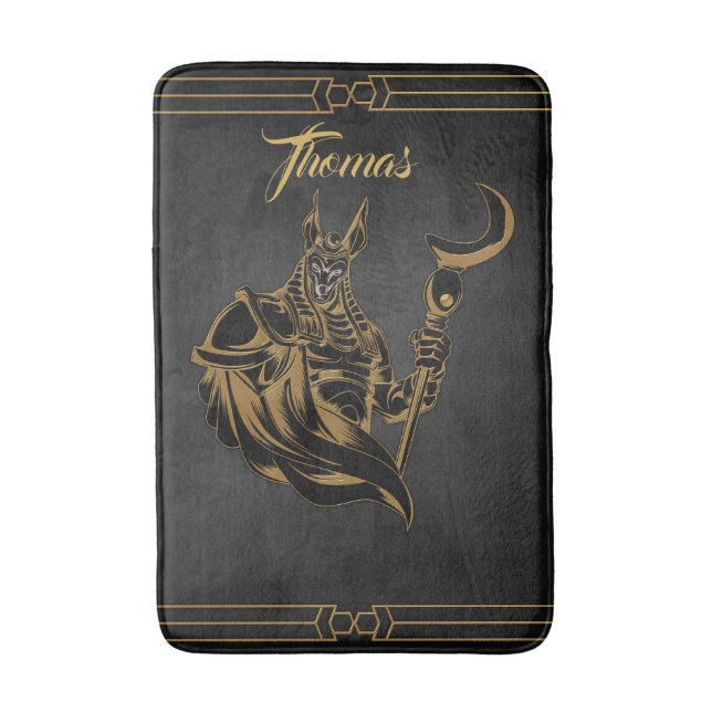 Tapete De Banheiro Anubis antigo do Egito. (Frente Vertical)