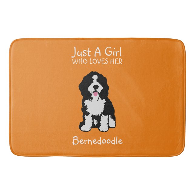 Tapete De Banheiro Apenas uma garota que ama seu Bernedoodle (Frente)