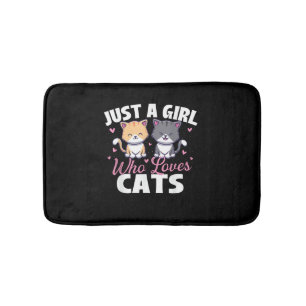 Tapete De Banheiro Apenas Uma Menina Que Ama Gatos - Gato Proprietári