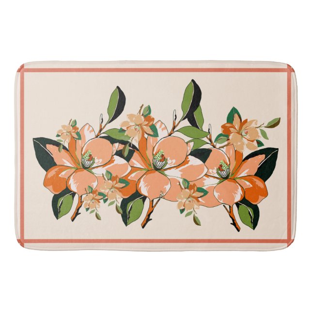 Tapete De Banheiro Apricot Azalea em Creme (Frente)