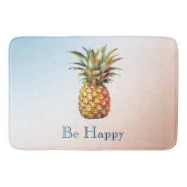 Tapete De Banheiro Aqua Cream Feliz Abacaxi Tropical