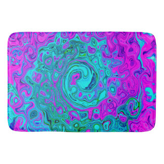 Tapete De Banheiro Aquamarina e Magenta Redemoinho Líquido Retro Cool