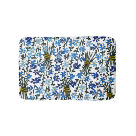 Tapete De Banheiro Aquarela Azul Flores Selvagens Chic Boêmia