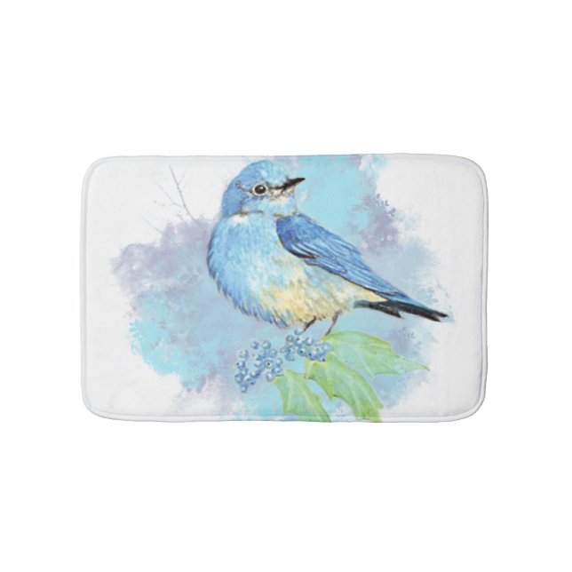 Tapete De Banheiro Aquarela Bluebird Nature Art (frente)