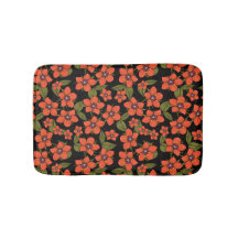 Aquarela de papoula escarlate verde vermelho roxo